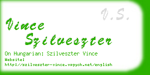 vince szilveszter business card